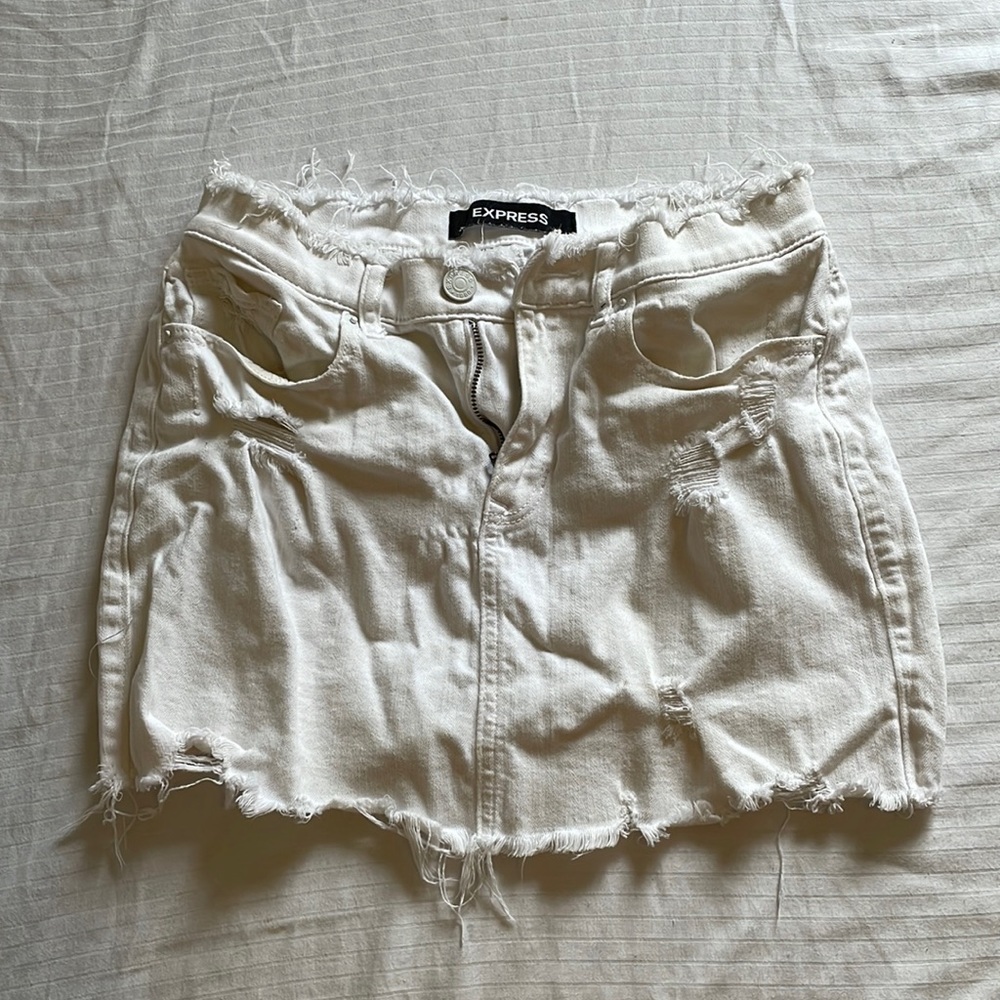 Express White Demin Skirt